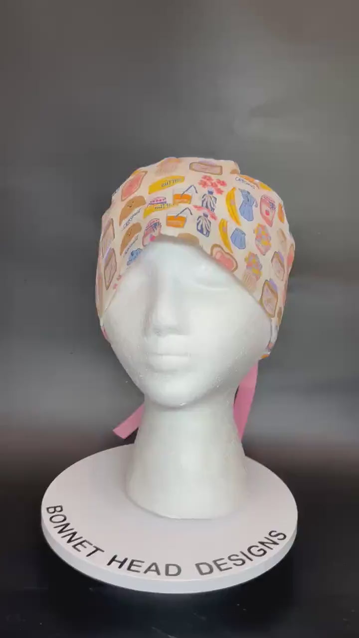 Scrub cap: Breakfast club print