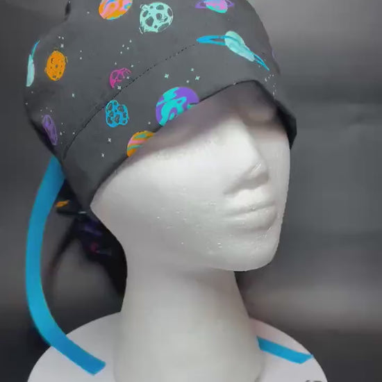 Scrub caps for women: Outerspace theme
