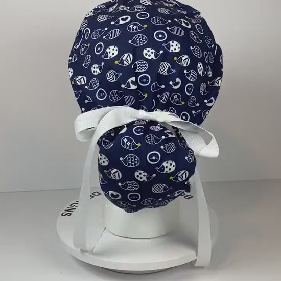 Hedgehog scrub cap, fall scrub cap, hedgehogs scrub hat, Bonnet Head Designs