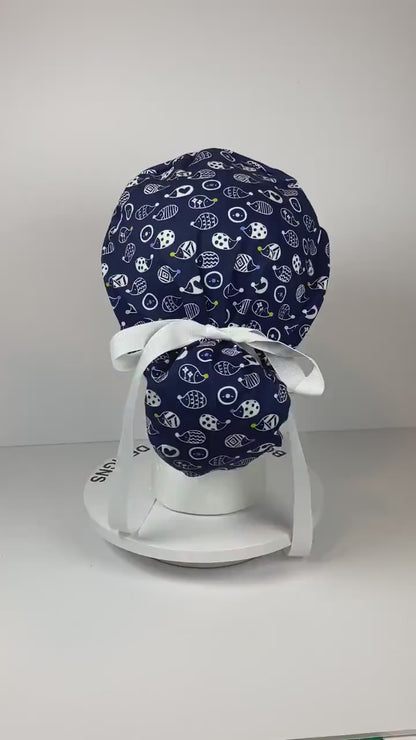 Hedgehog scrub cap, fall scrub cap, hedgehogs scrub hat, Bonnet Head Designs