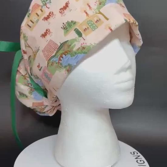 Ponytail Scrub Cap: Rifle Paper Co Gracie Cotswold Nurse hat