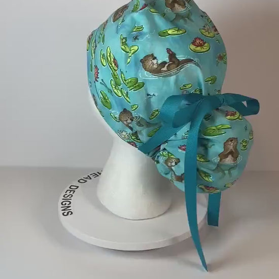 Sea Otter women’s ponytail scrub cap