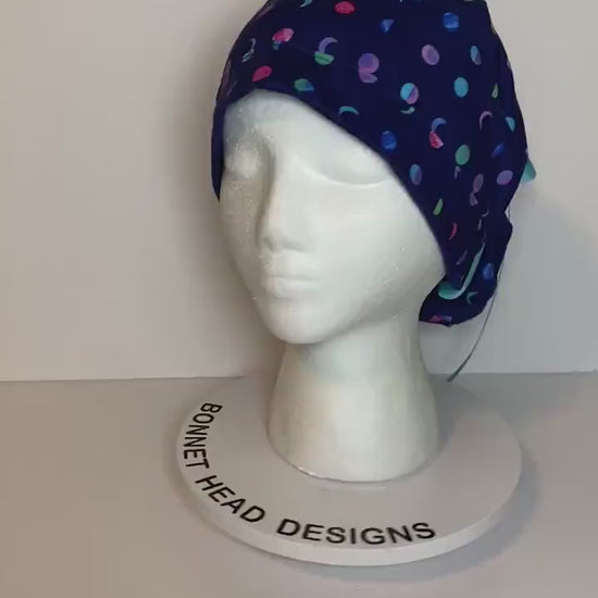 Moon phases women’s scrub cap, moon print scrub hat, women’s scrub cap with satin lining option