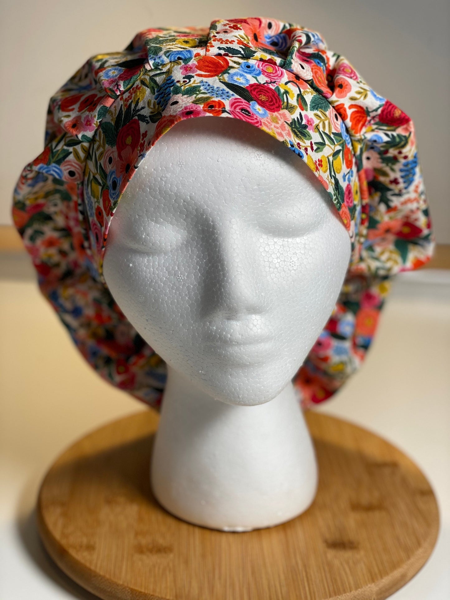 Petite Garden Party Floral bouffant style surgical cap